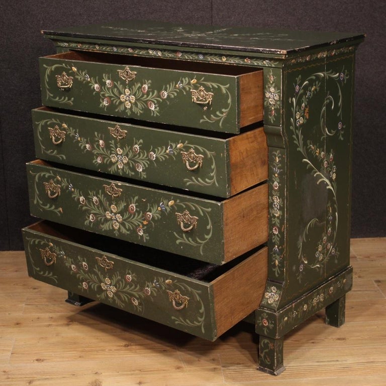 20th Century Green Lacquered and Painted Wood Dutch Dresser, 1920 at