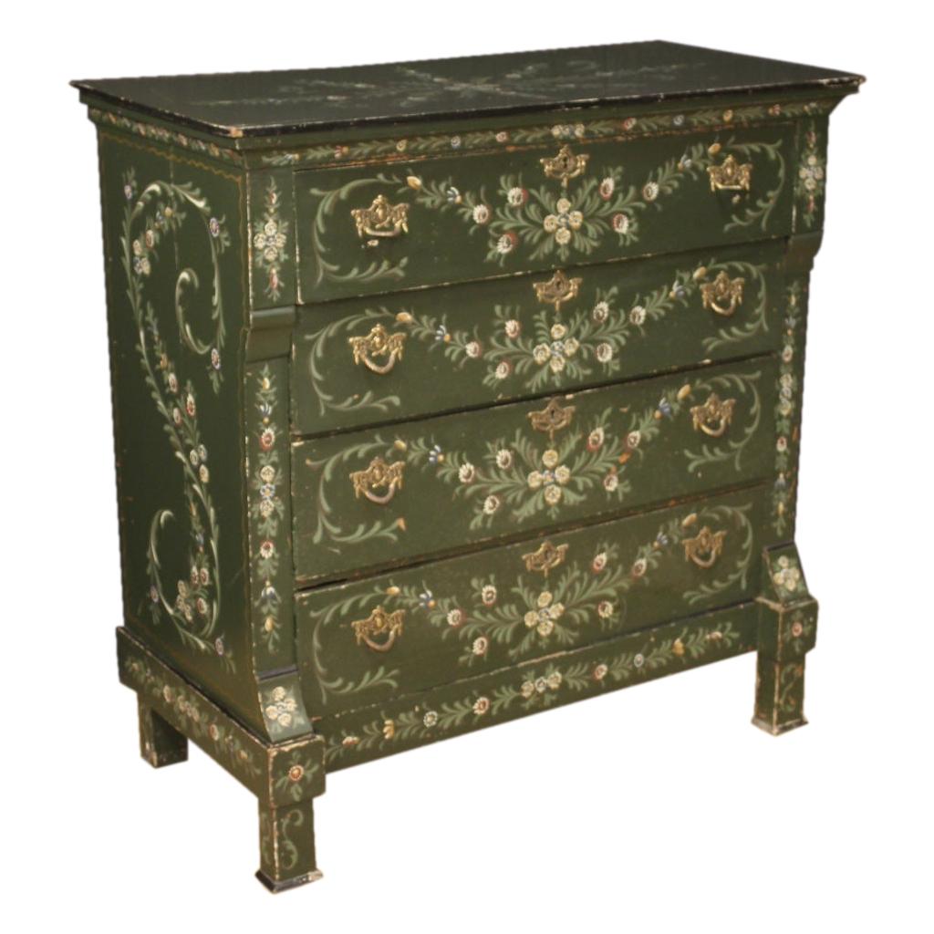 20th Century Green Lacquered and Painted Wood Dutch Dresser, 1920
