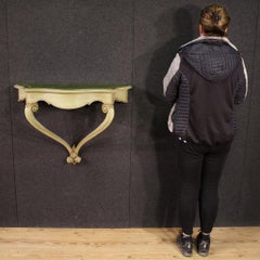 20th Century Green Lacquered and Painted Wood Italian Console Table, 1970s