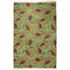 20th Century Green Orange Blue Multi-Color Abstract Zeki Muran Rug, circa 1960