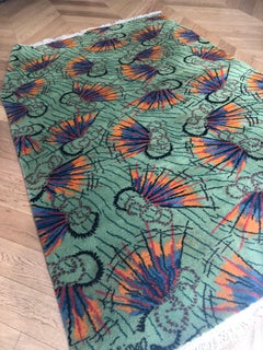 20th Century Green Orange Blue Multi-Color Abstract Zeki Muran Rug, circa 1960