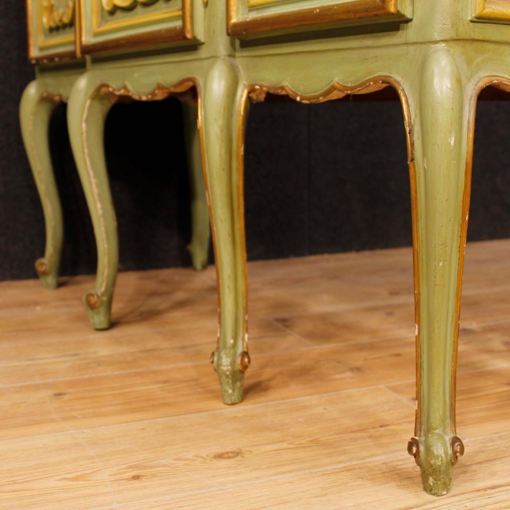 20th Century Green Painted and Giltwood Italian Sideboard, 1970 7