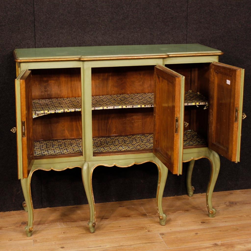 20th Century Green Painted and Giltwood Italian Sideboard, 1970 8