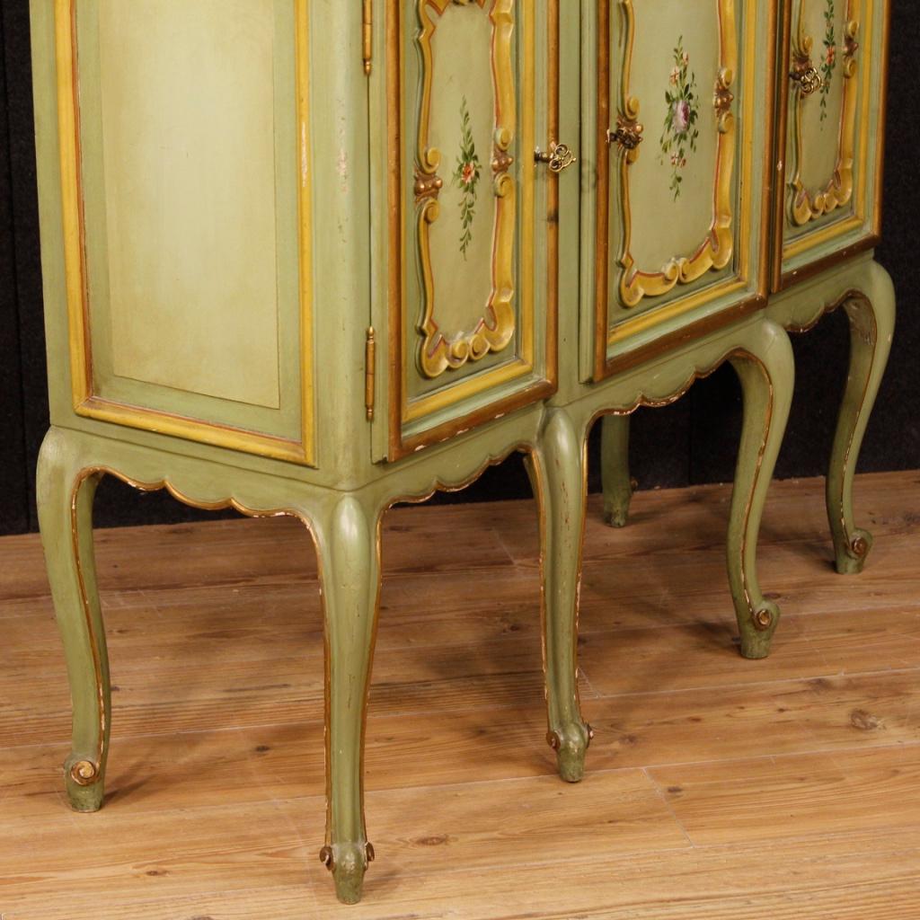 20th Century Green Painted and Giltwood Italian Sideboard, 1970 3