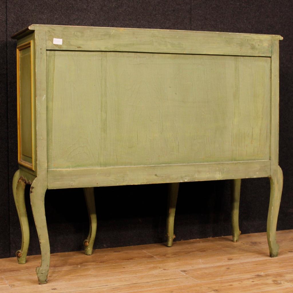 20th Century Green Painted and Giltwood Italian Sideboard, 1970 1