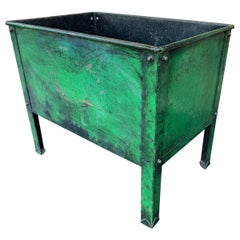 20th Century Green Painted Tin Container