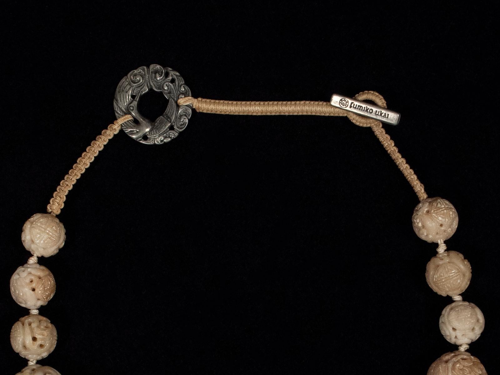 Women's 20th Century Green Stone and Jade Necklace by Fumiko Ukai