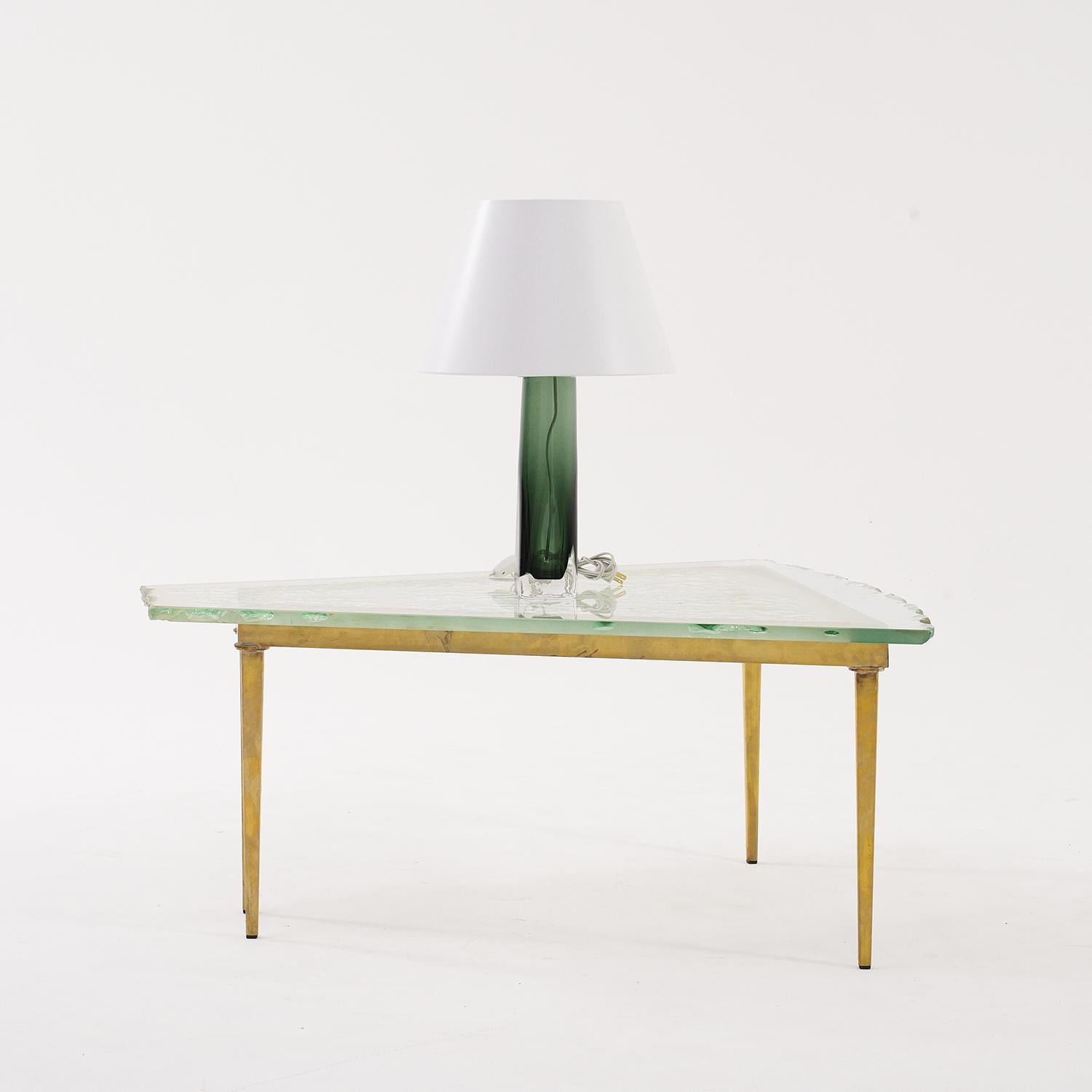 Mid-Century Modern 20th Century Green Swedish Pair of Large Orrefors Table Lights by Carl Fagerlund For Sale