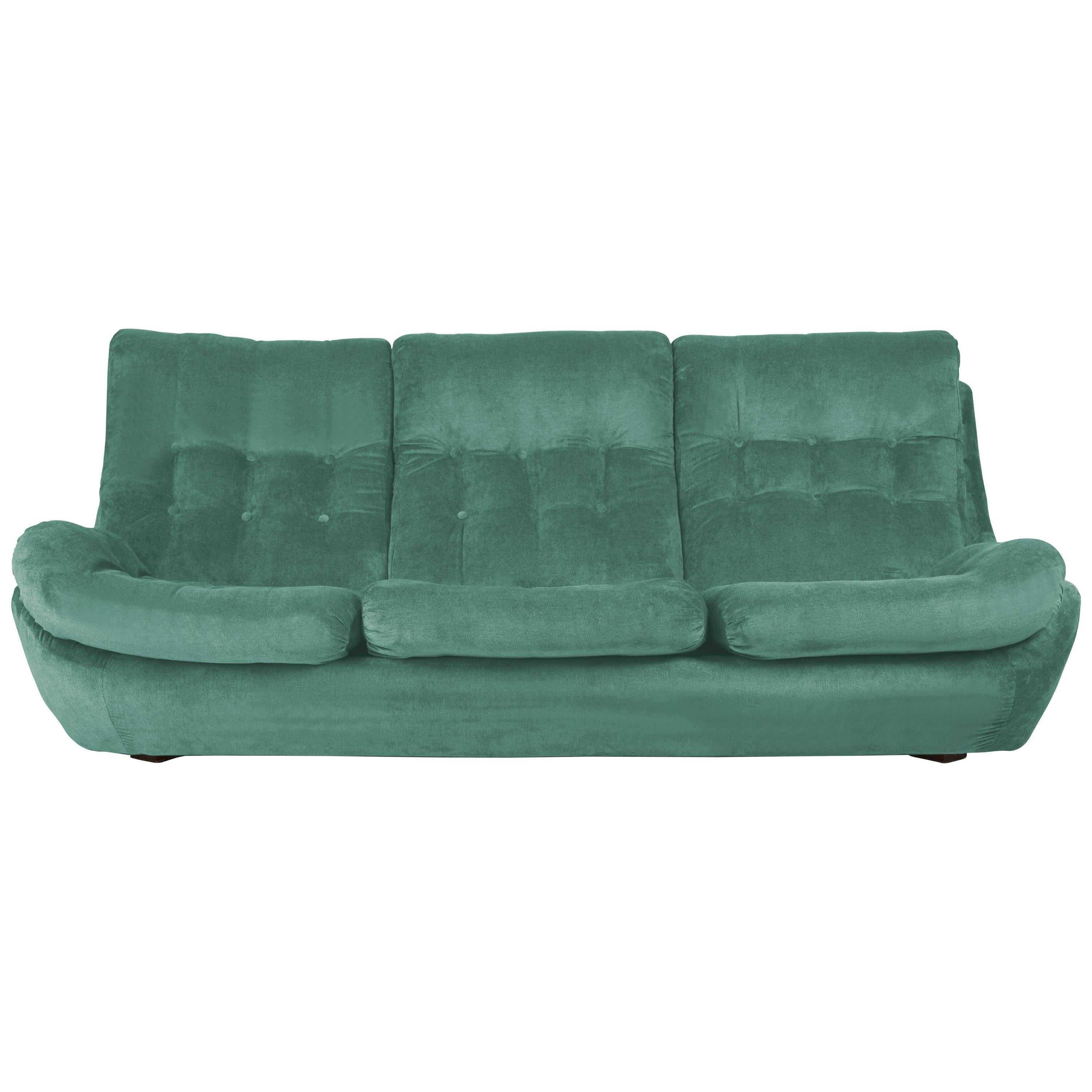 20th Century Green Velvet Atlantis Sofa, 1960s