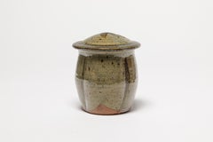 20th century grey and black stoneware ceramic decorative or jewelry box La Borne