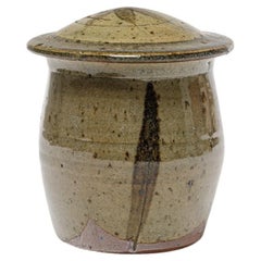 Caja decorativa o joyero de cerámica de gres gris y negro del siglo XX La Borne
