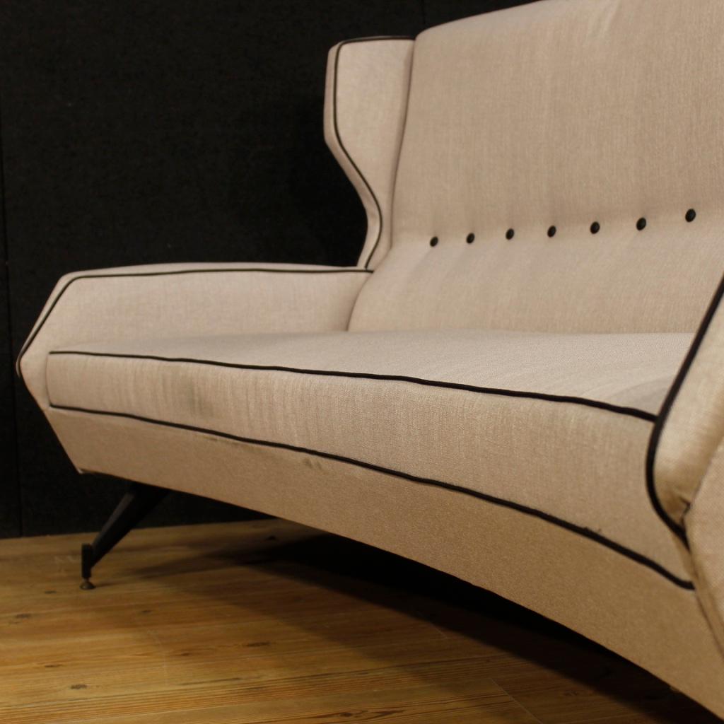 20th Century Grey Fabric and Metal Italian Design Sofa, 1960 6