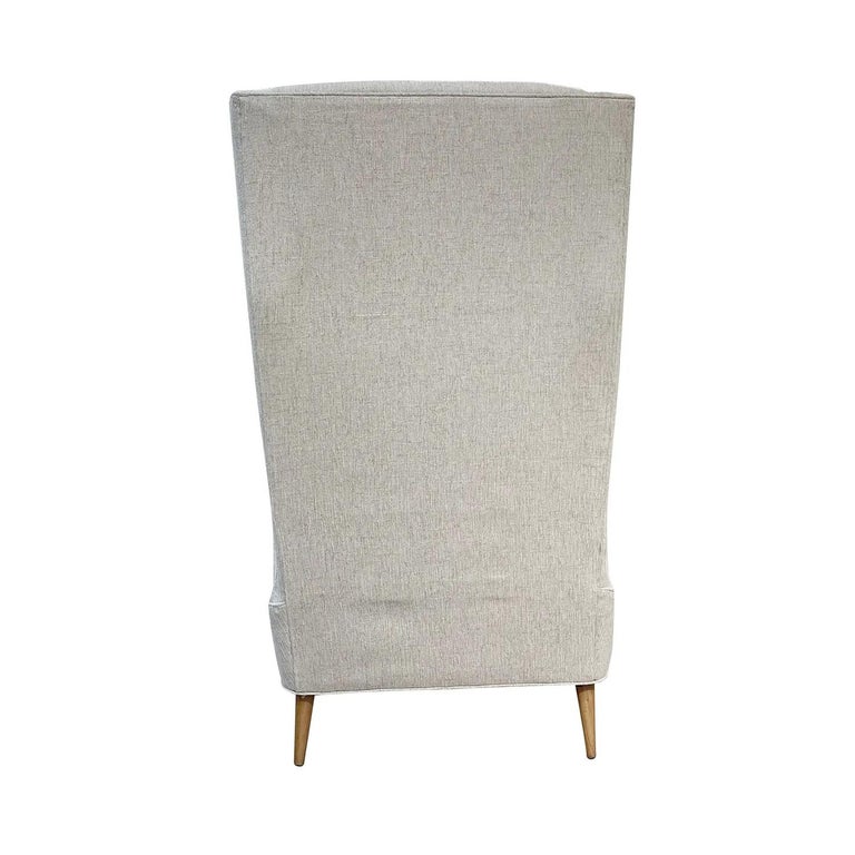 20th Century, Grey Italian Single Walnut Tall Lounge Chair by Melchiorre Bega For Sale 1