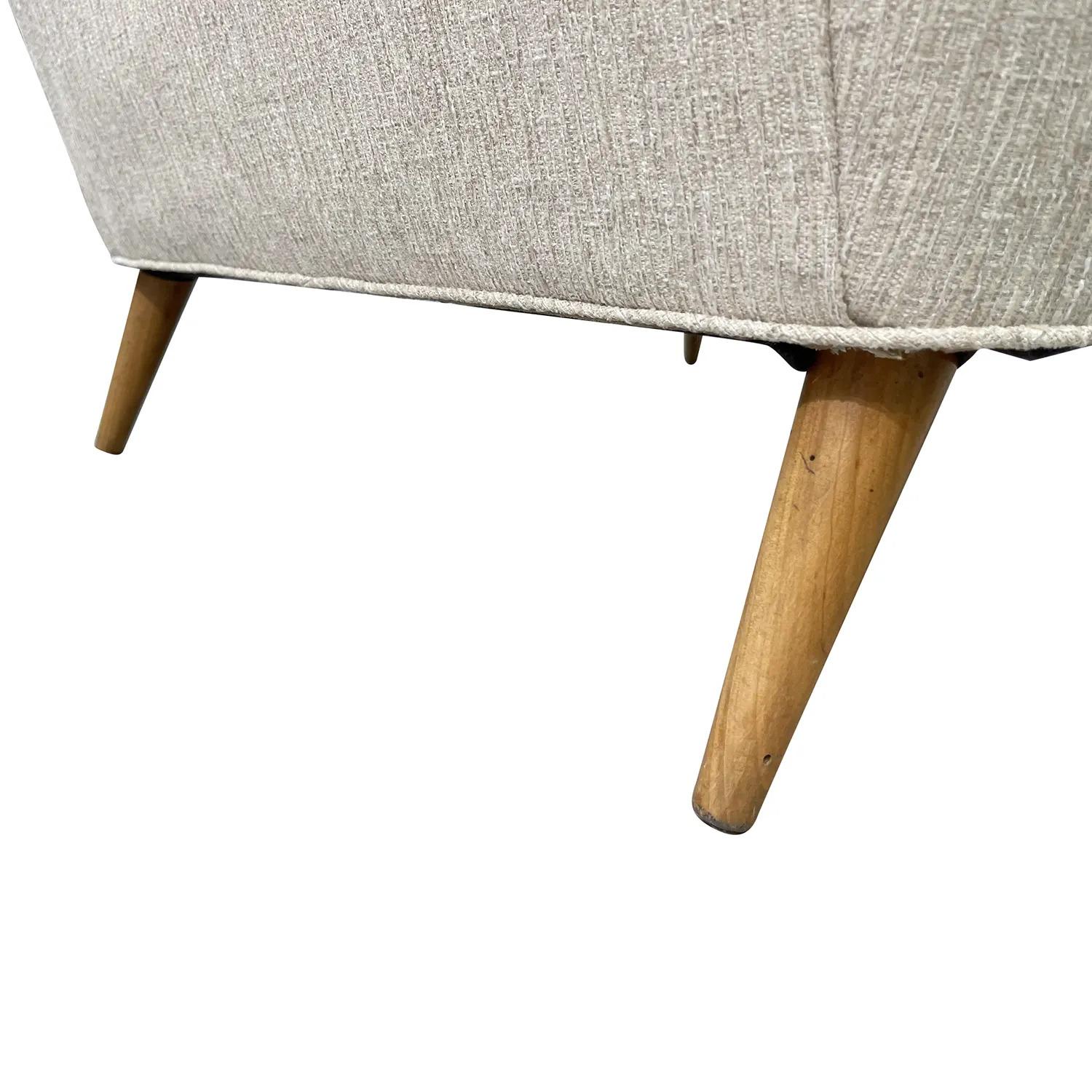 Fabric 20th Century, Grey Italian Single Walnut Tall Lounge Chair by Melchiorre Bega For Sale