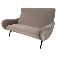20th Century Grey Italian Small Two Seater Sofa, in the Style of Marco Zanuso