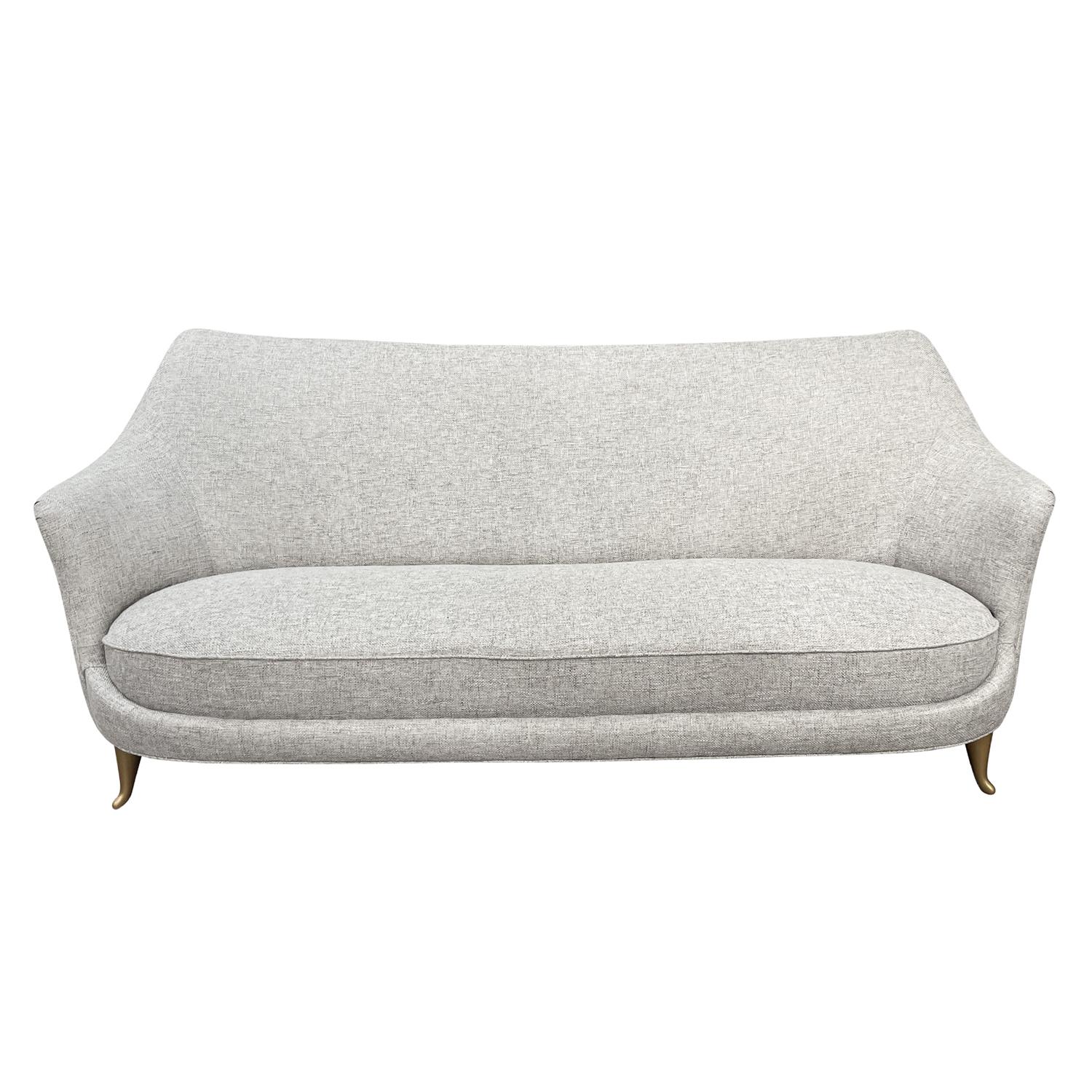Metal 20th Century Grey Italian Two Seater Sofa, Vintage Canapé by ISA Bergamo For Sale