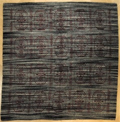 20th Century Grey & Red Italian Square Rug from Sardinia, ca 1960