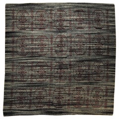 20th Century Grey & Red Italian Square Rug from Sardinia, ca 1960