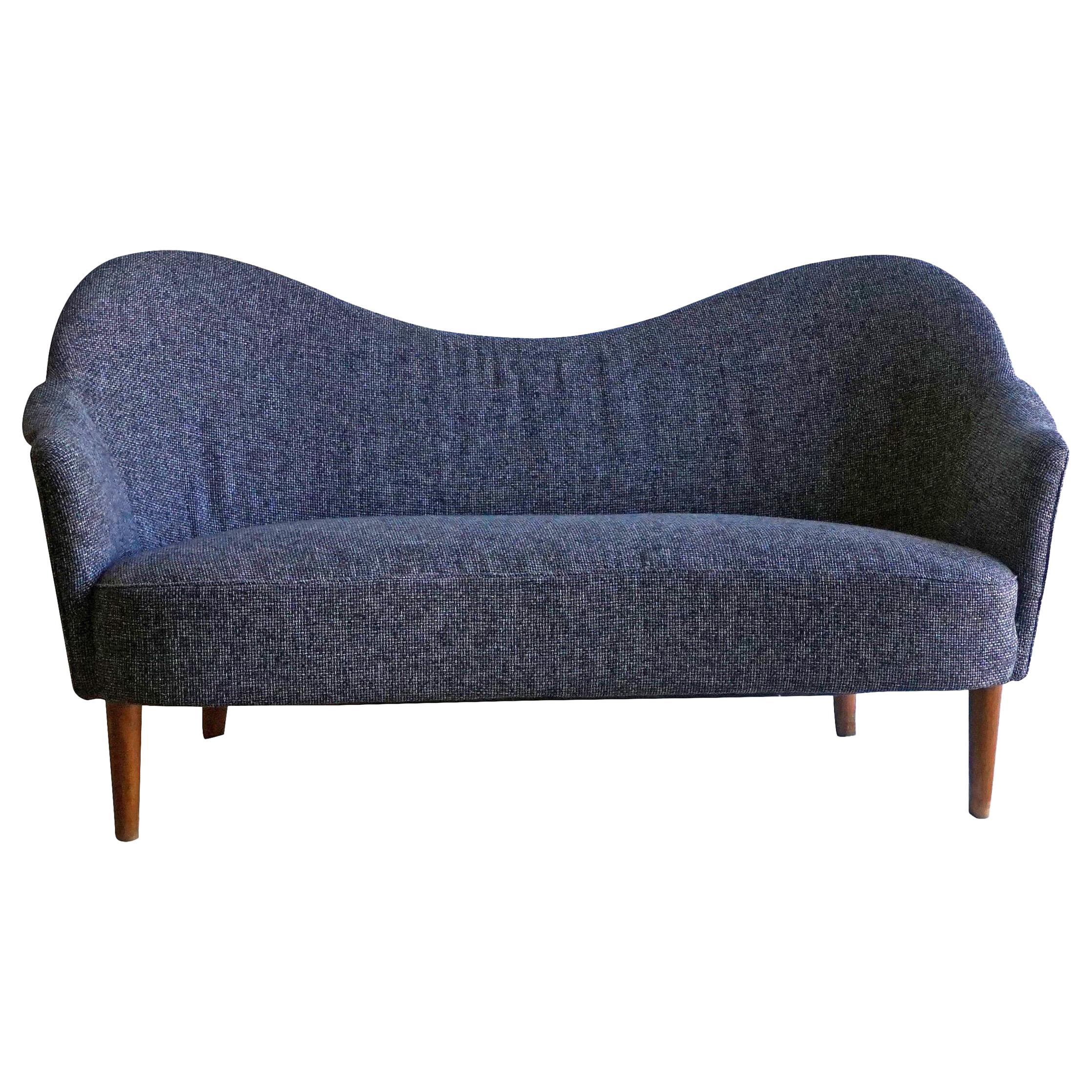 20th Century Grey Samspel Sofa by Carl Malmsten, Swedish Settee