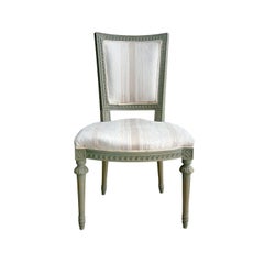 Ensemble de six chaises de salle à manger en pin, style Art déco suédois vintage du XXe siècle, couleur grise