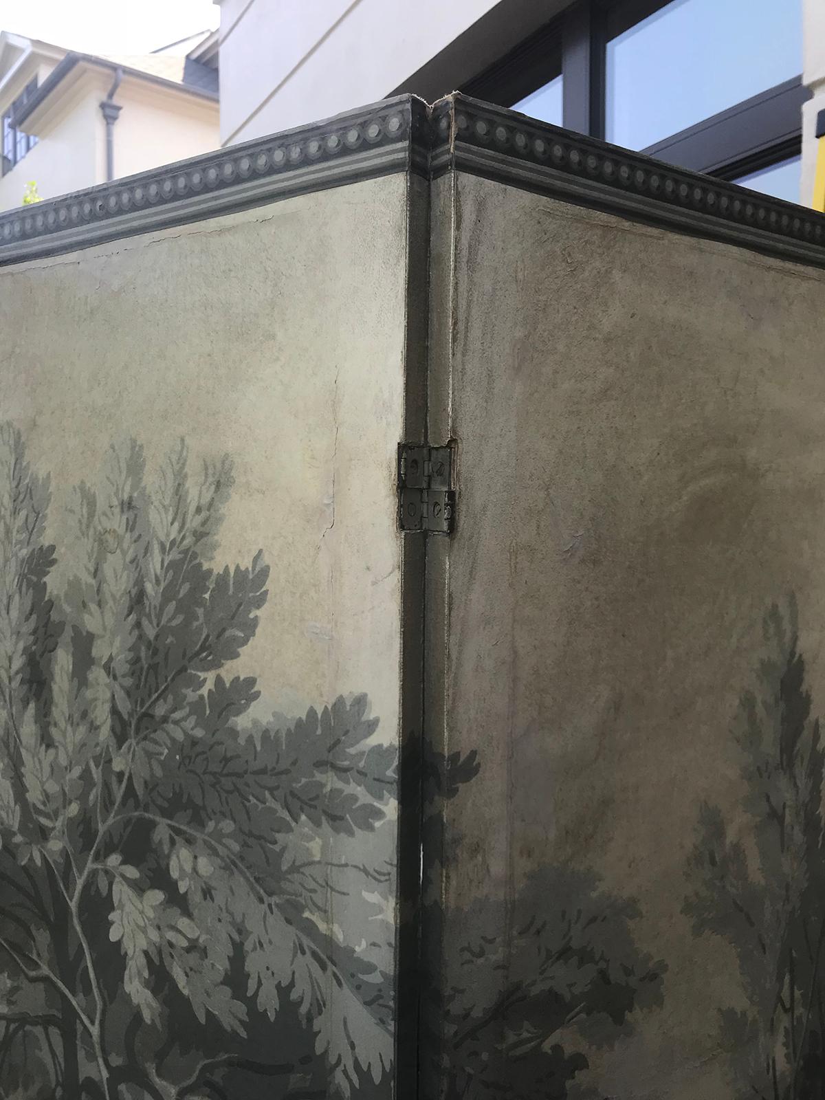 20th Century Grisaille Five-Panel Tropical Paper Screen 2