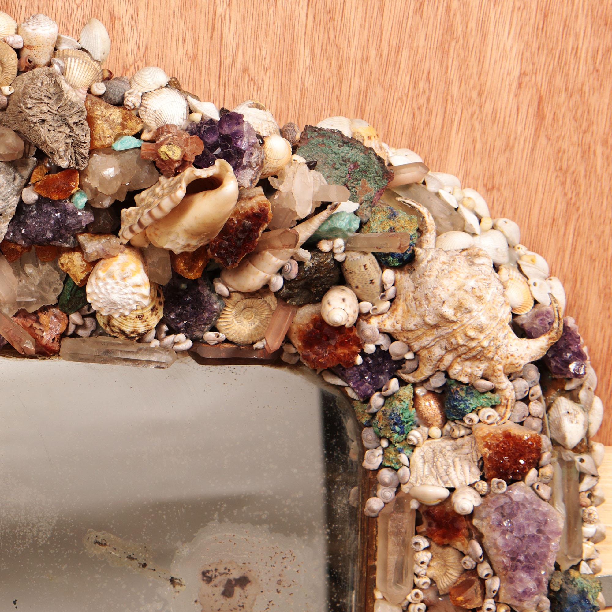 20th Century Grotto Style Shell and Crystal Wall Mirror 2