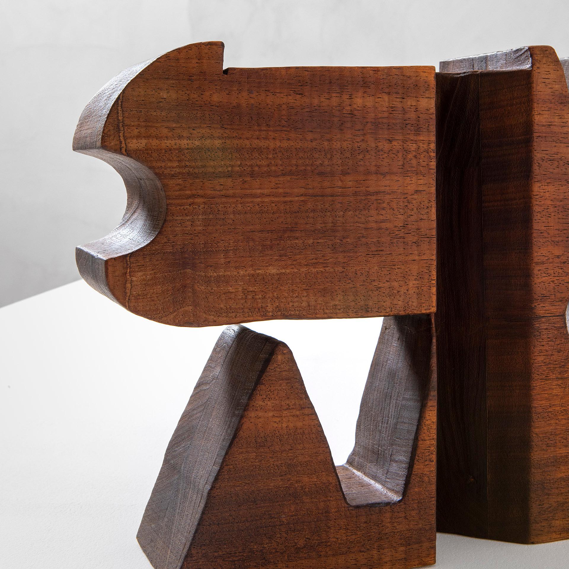 Italian 20th Century Group Np2 Nerone Ceccarelli Giancarlo Patuzzi Wooden Sculpture 60's For Sale
