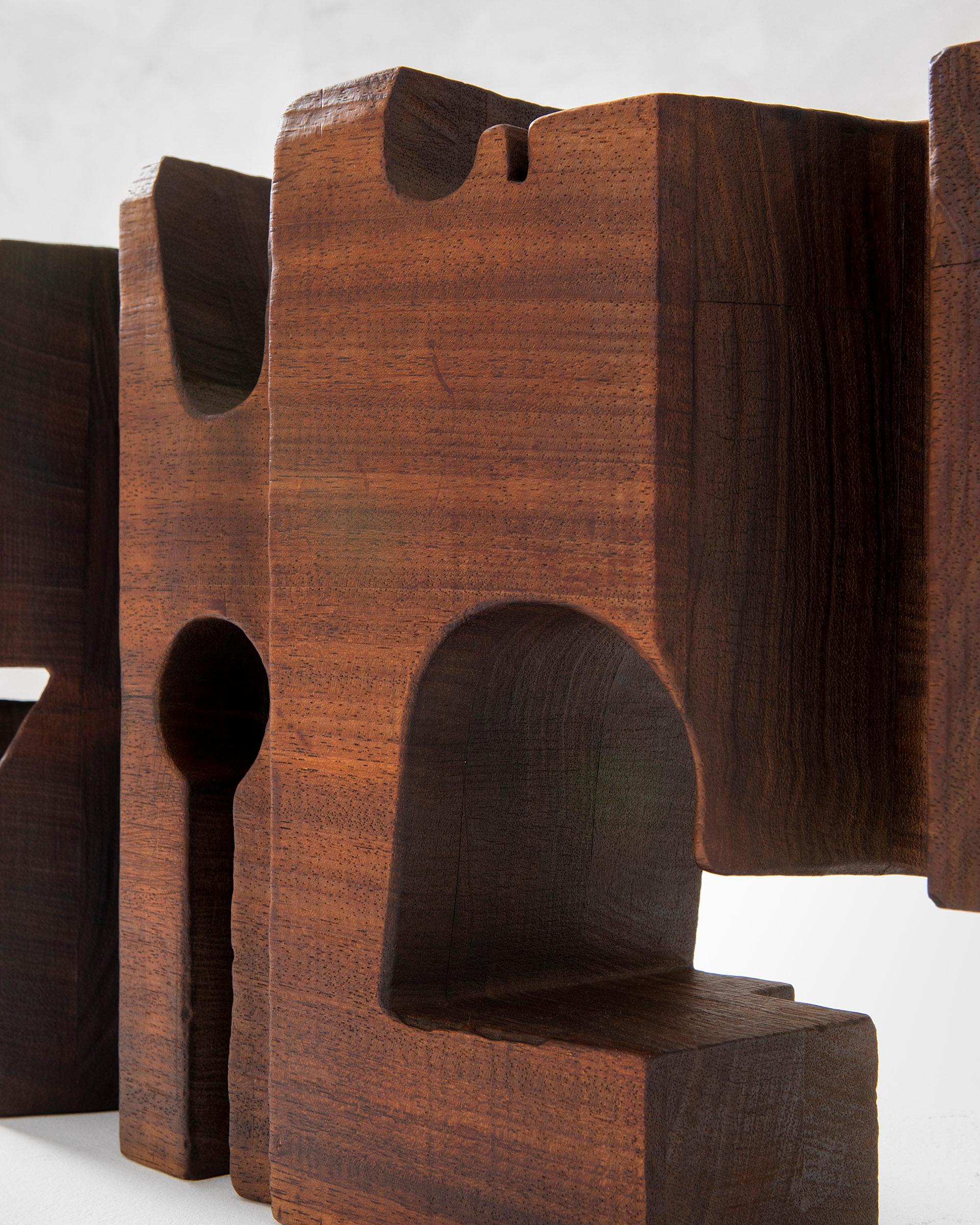 Mid-20th Century 20th Century Group Np2 Nerone Ceccarelli Giancarlo Patuzzi Wooden Sculpture 60's For Sale
