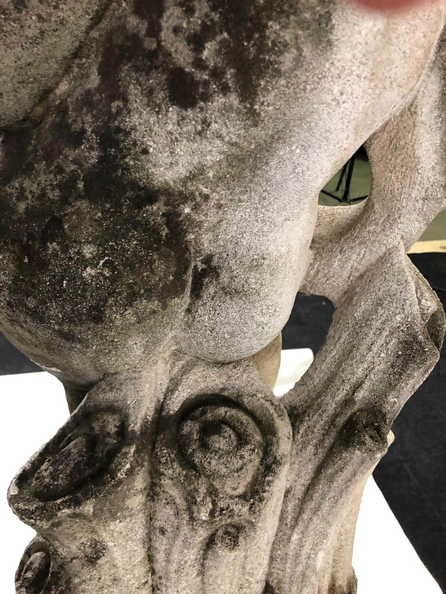 20th Century Group of Four Vicenza Stone Sculptures Musicians Cherubs 4