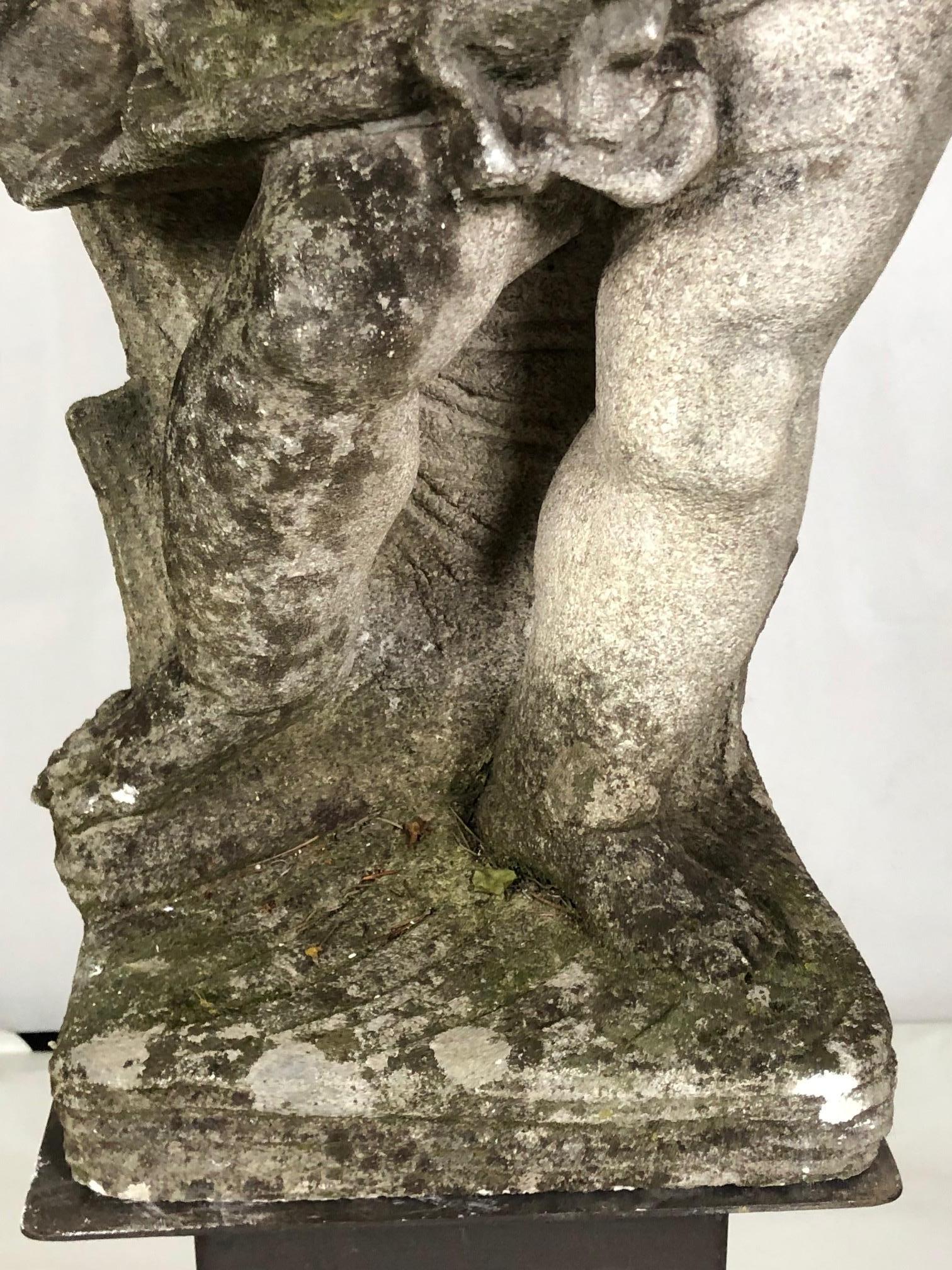 20th Century Group of Four Vicenza Stone Sculptures Musicians Cherubs 7