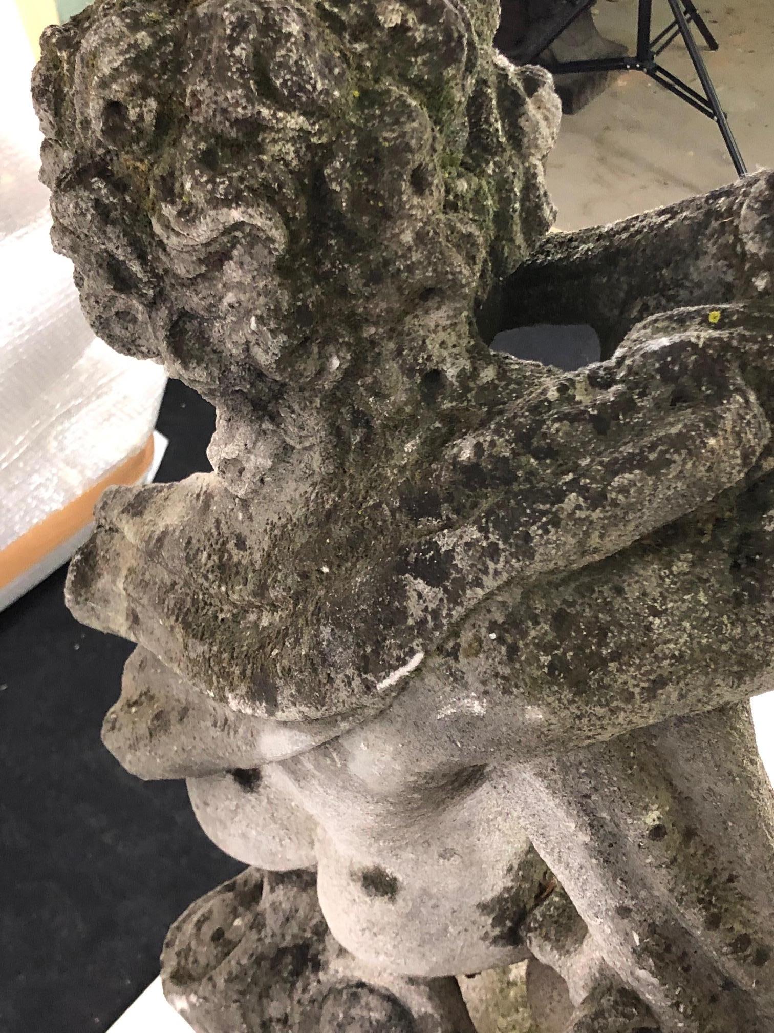 20th Century Group of Four Vicenza Stone Sculptures Musicians Cherubs 8