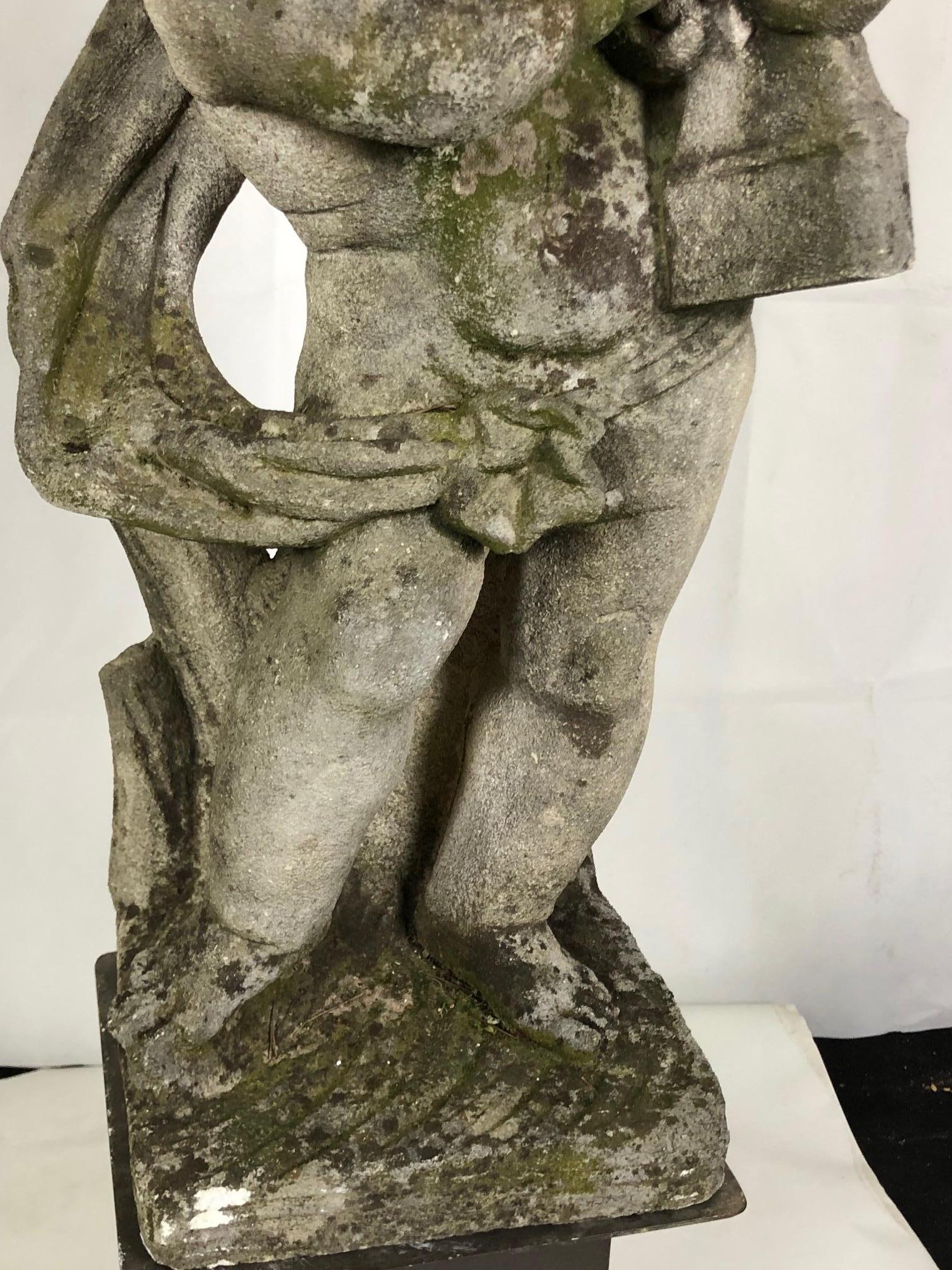 20th Century Group of Four Vicenza Stone Sculptures Musicians Cherubs 11