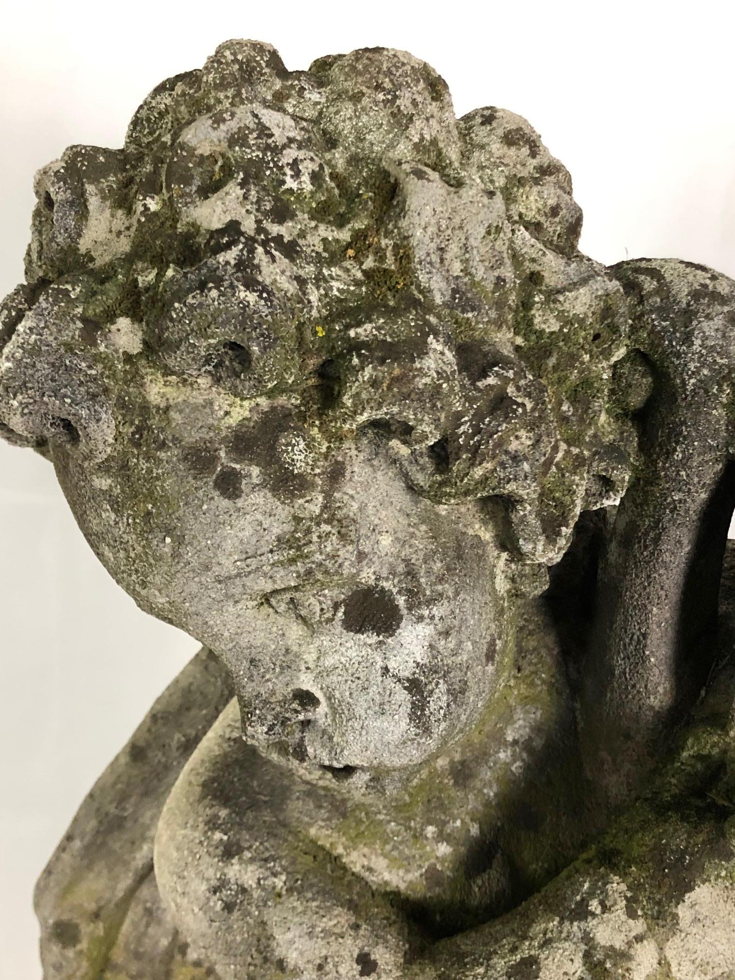 20th Century Group of Four Vicenza Stone Sculptures Musicians Cherubs 13