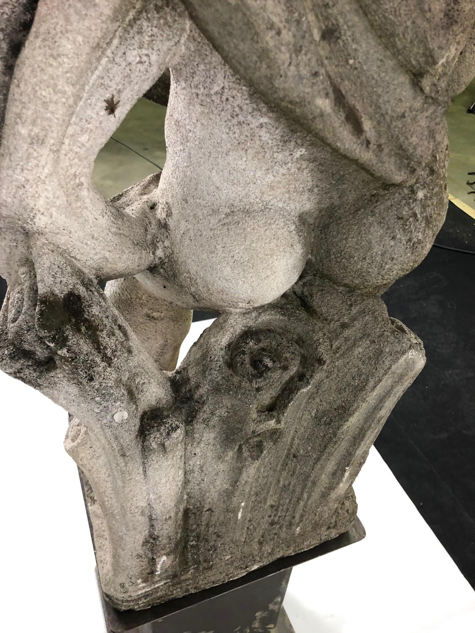 20th Century Group of Four Vicenza Stone Sculptures Musicians Cherubs In Good Condition In Badia Polesine, Rovigo