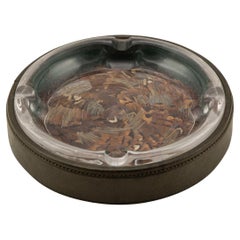20th Century Gucci Glass & Feathers Large Cigar Ashtray, c.1970