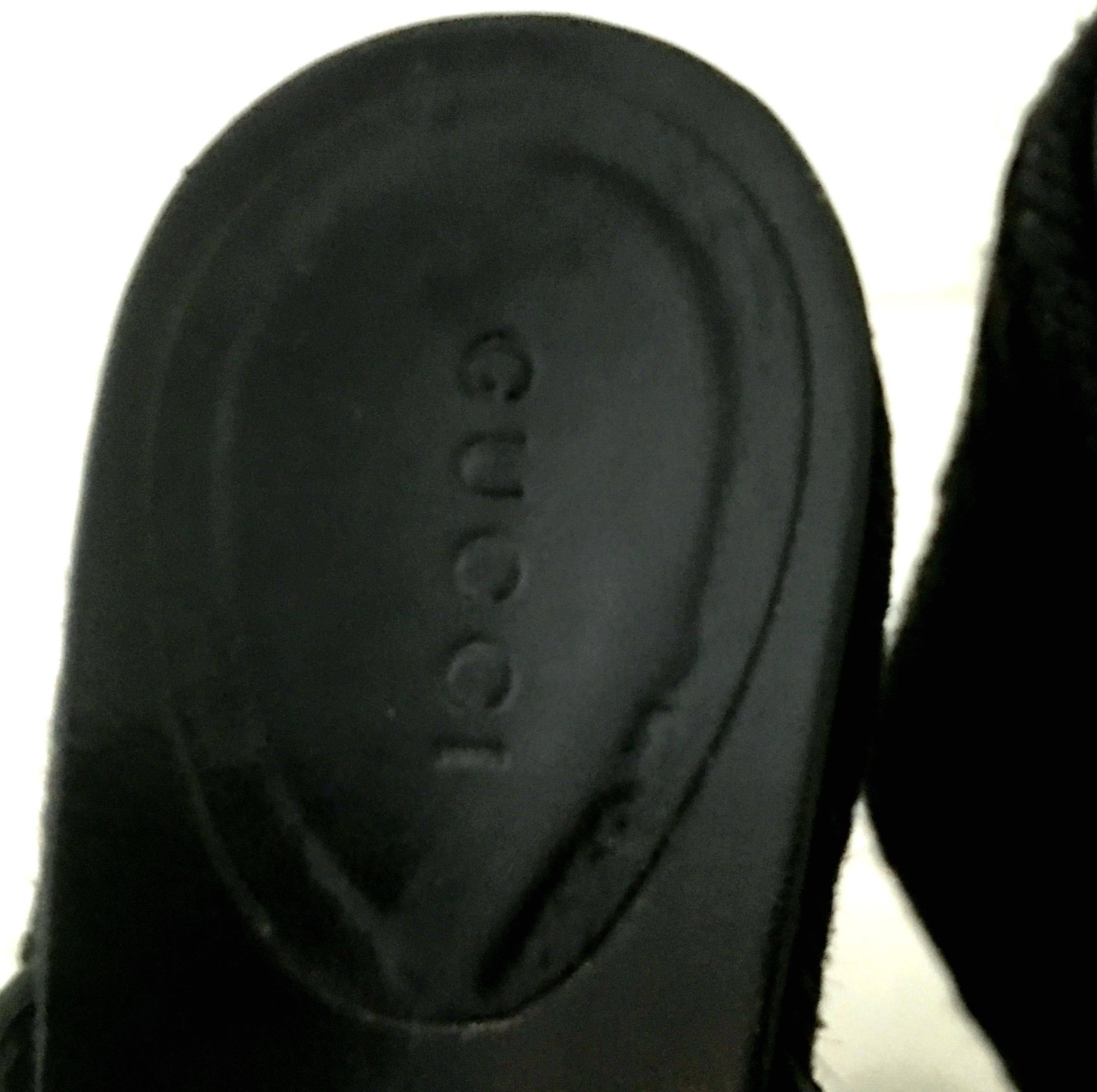 20th Century Gucci Silk Horsebit Raffia Wedge Platform Sandals For Sale 3