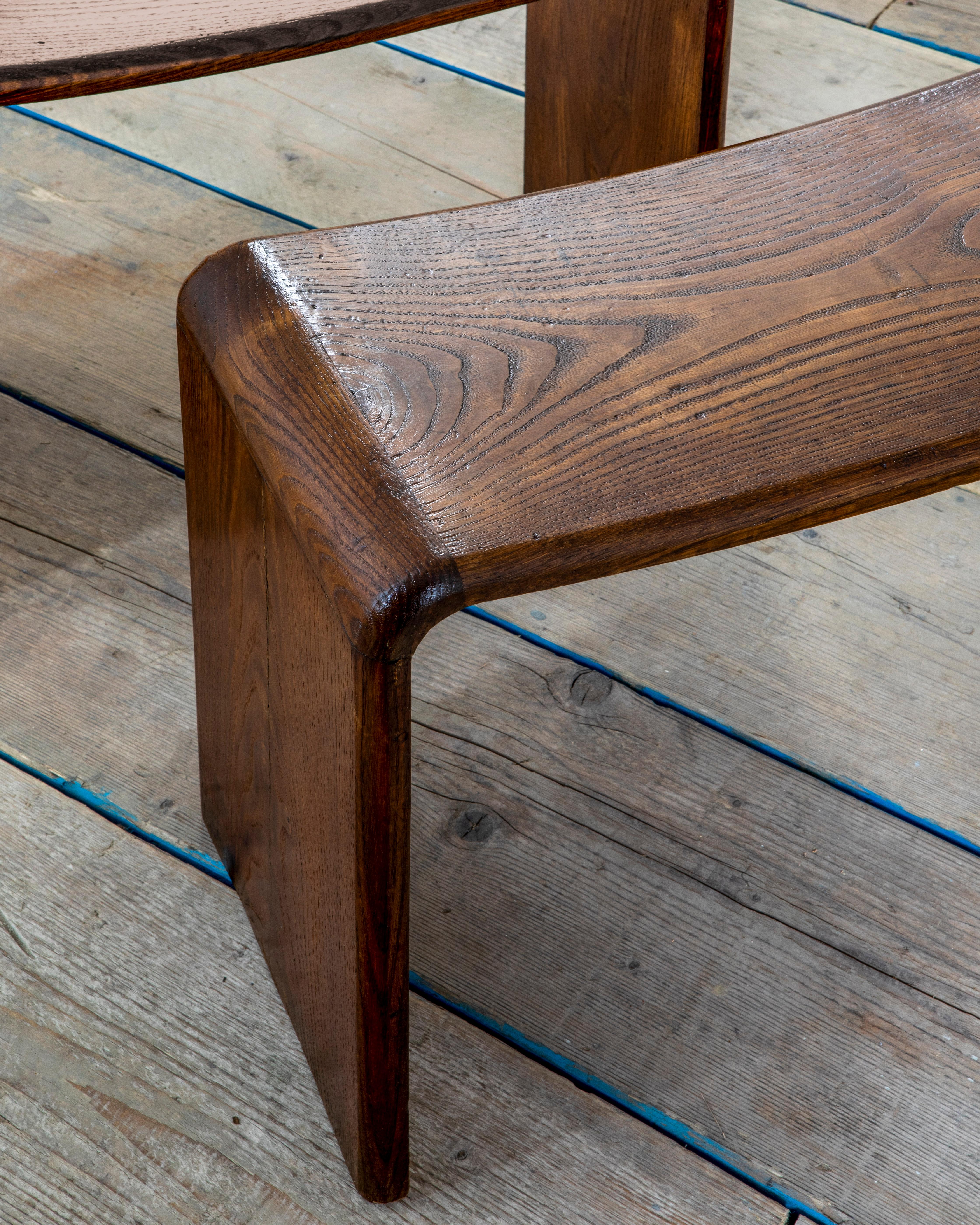 Mid-20th Century 20th Century Guglielmo Ulrich in the Style of Couple of Wood Stools '50s