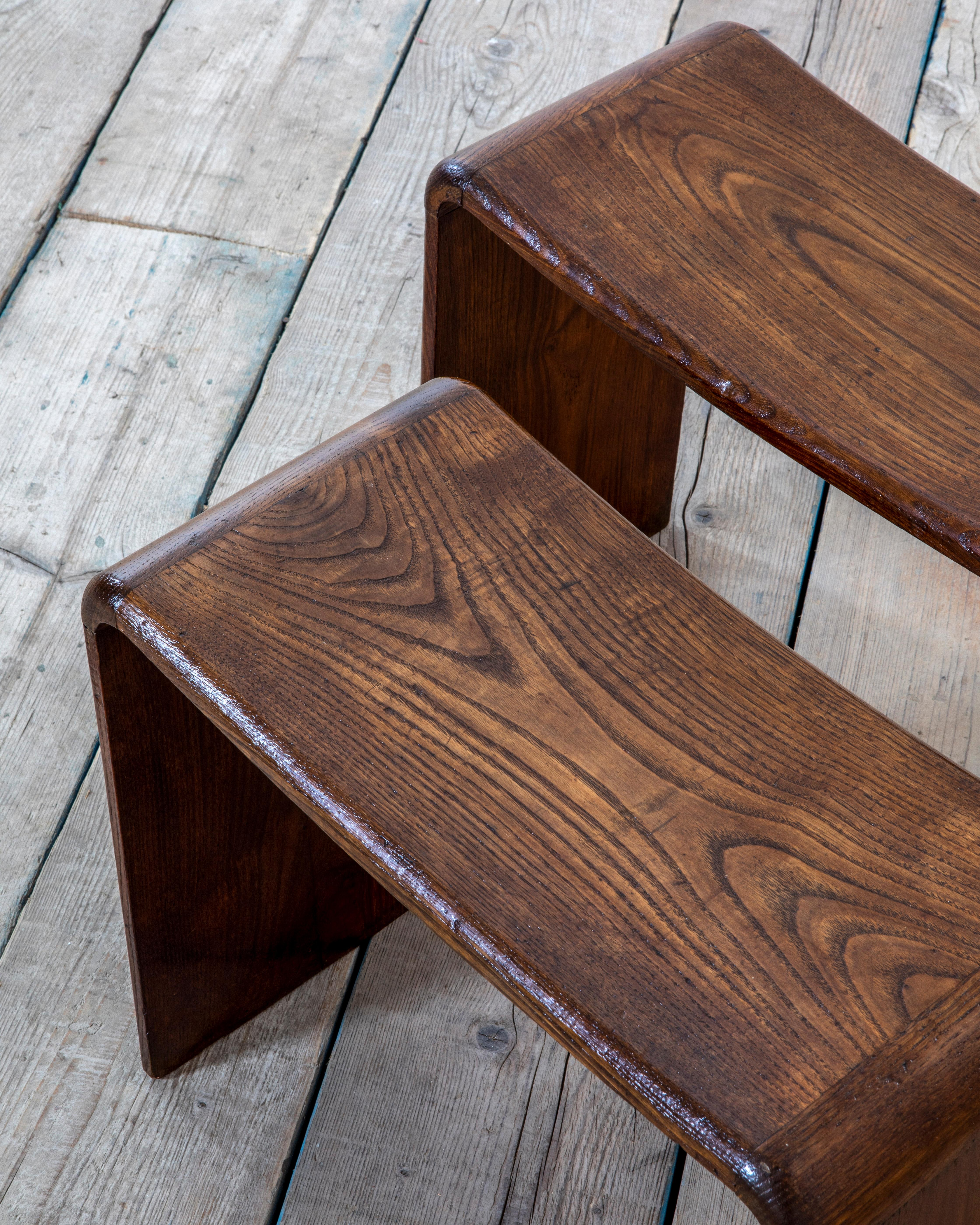 20th Century Guglielmo Ulrich in the Style of Couple of Wood Stools '50s 1