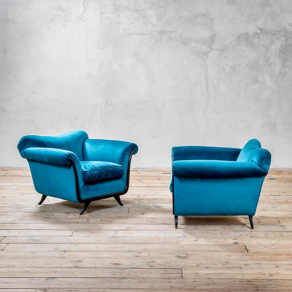 Mid-Century Modern 20e siècle, Guglielmo Ulrich Paire de fauteuils 1950 en vente