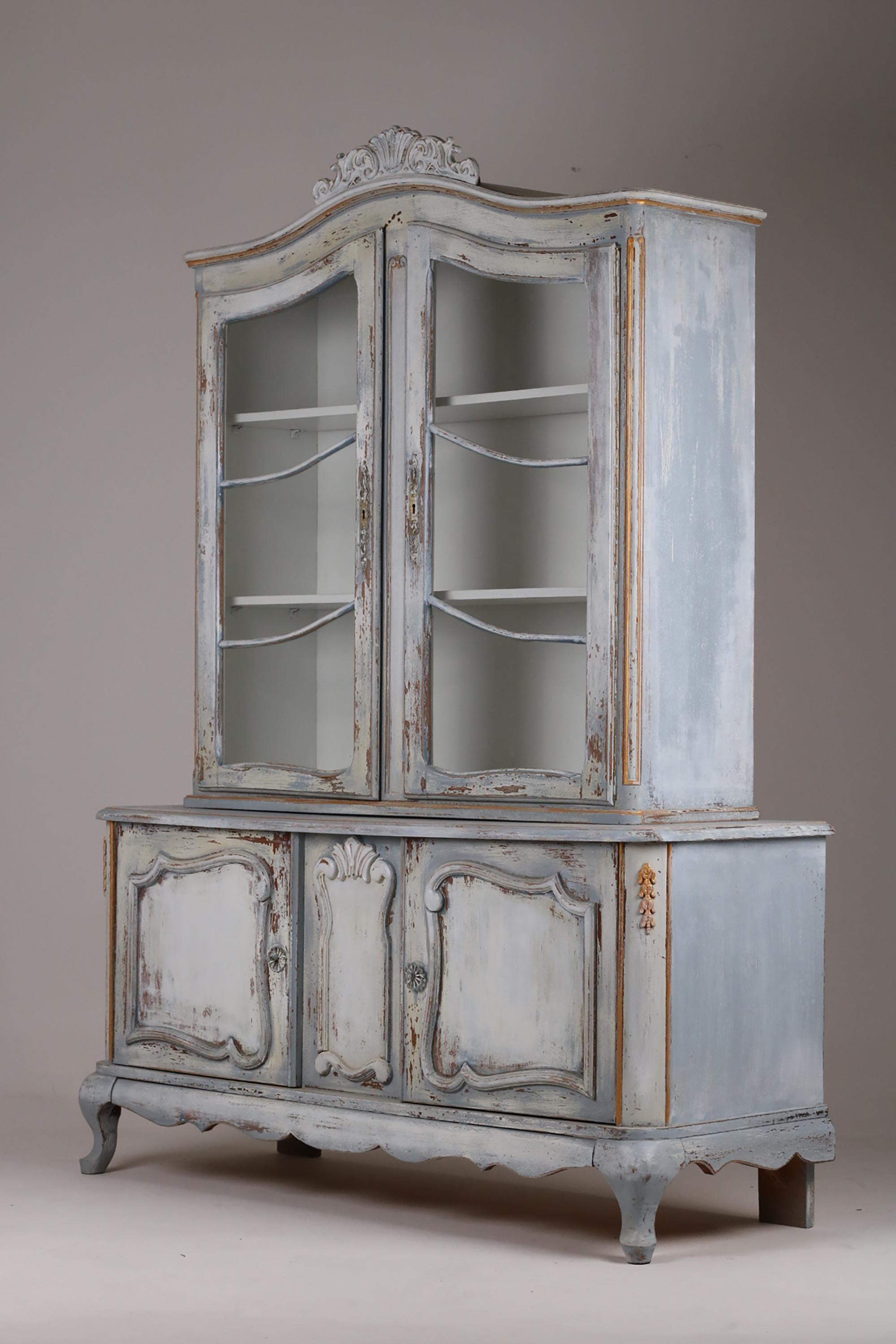 20th Century Gustavian Style Glazed Display Cabinet / Bookcase For Sale 8