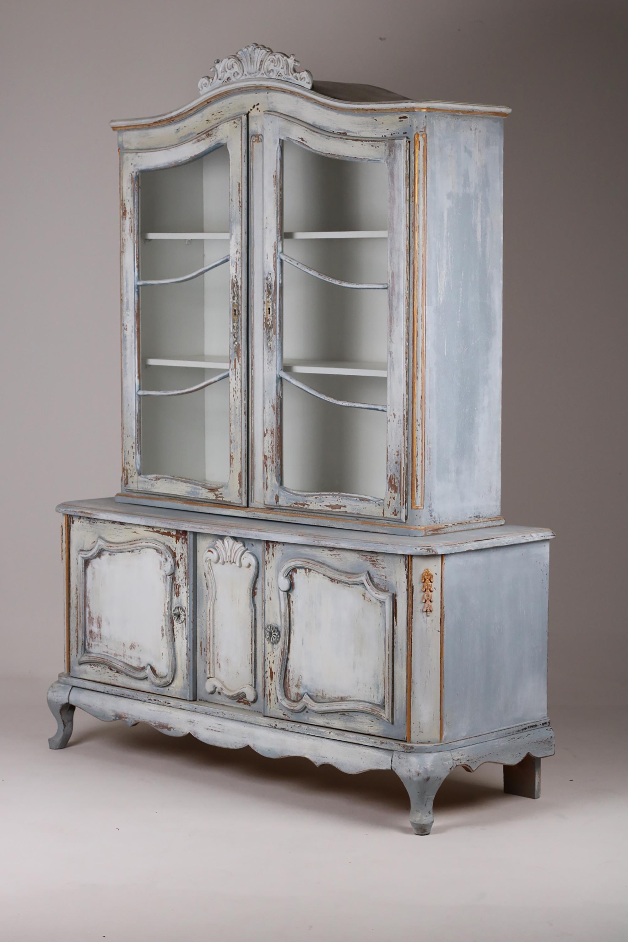 German 20th Century Gustavian Style Glazed Display Cabinet / Bookcase For Sale