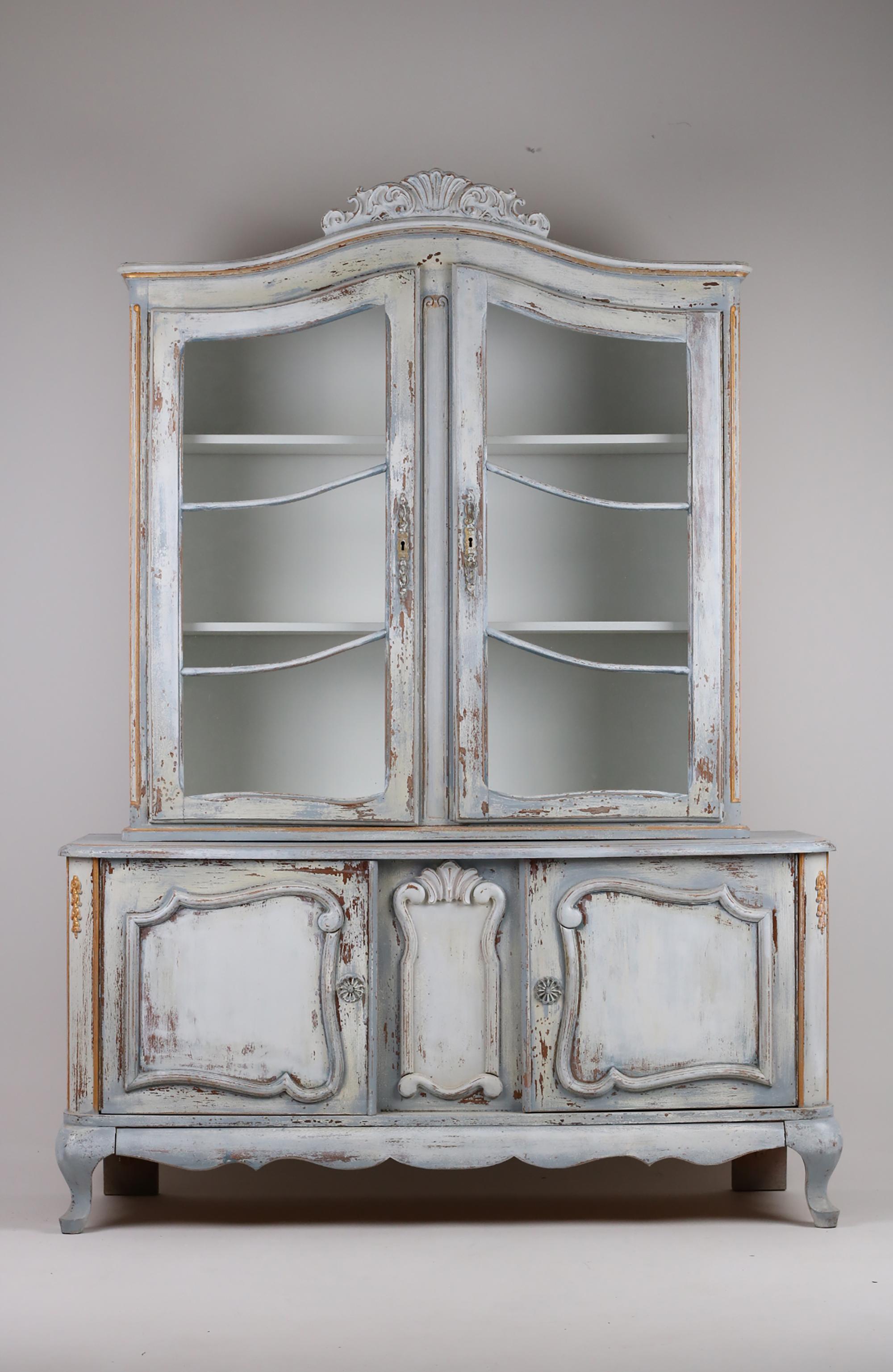20th Century Gustavian Style Glazed Display Cabinet / Bookcase For Sale 1
