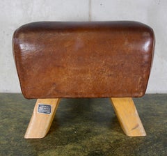 20th Century Gymnastics Horse in Leather with Shortened Legs to Use as a Stool