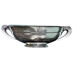 20th Century Hammered Italian Sterling Silver Centerpiece by Pampaloni, 1980s