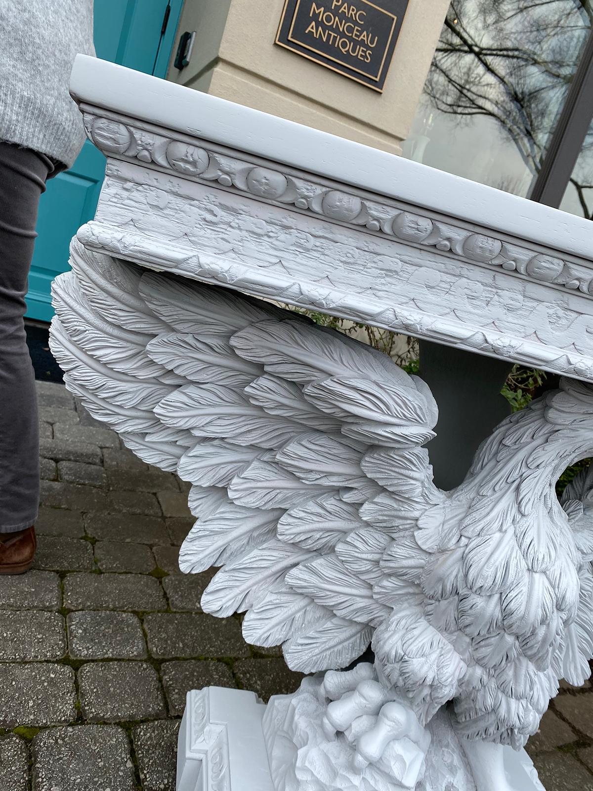 20th Century Georgian Style Pine Carved Eagle Console with Custom Painted Finish 4