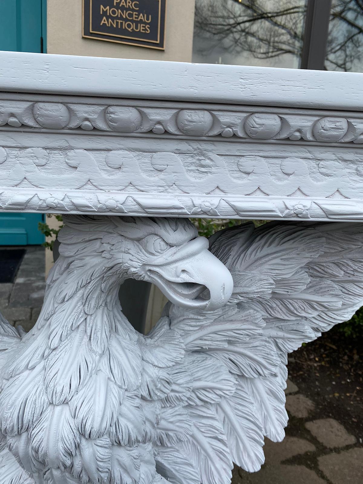 20th Century Georgian Style Pine Carved Eagle Console with Custom Painted Finish 5