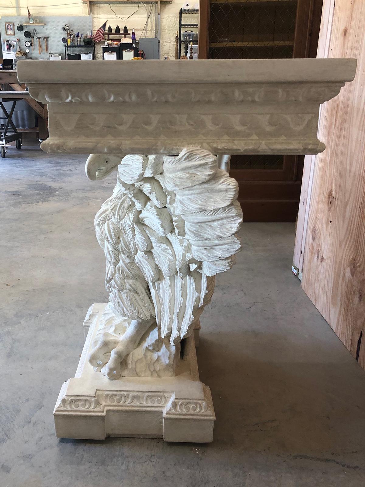 20th Century Georgian Style Pine Carved Eagle Console with Custom Painted Finish 7