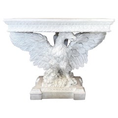 20th Century Georgian Style Pine Carved Eagle Console with Custom Painted Finish