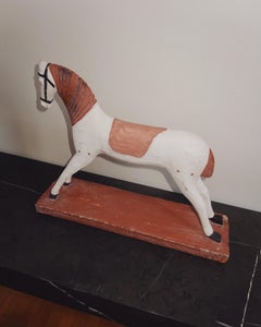 20th Century Hand Carved Folk Art Painted Wooden Horse Sculpture