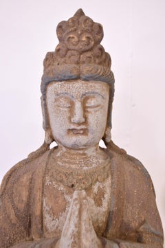 20th Century Hand-Carved Wood Buddha